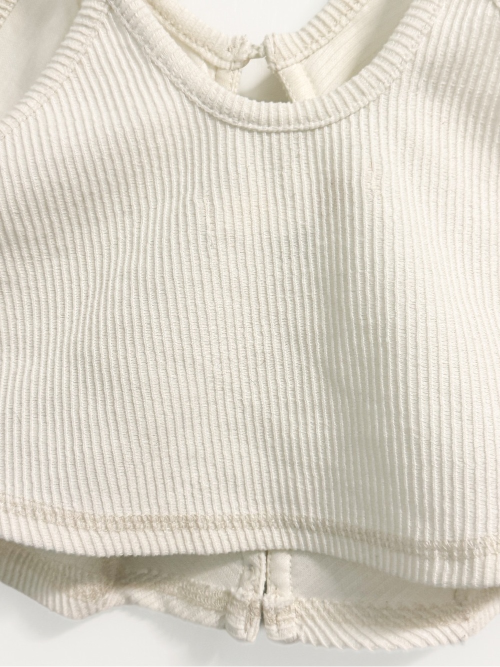 Urban Outfitters Ribbed Button Front Cropped Tank Top Cream Medium - Picture 9 of 16
